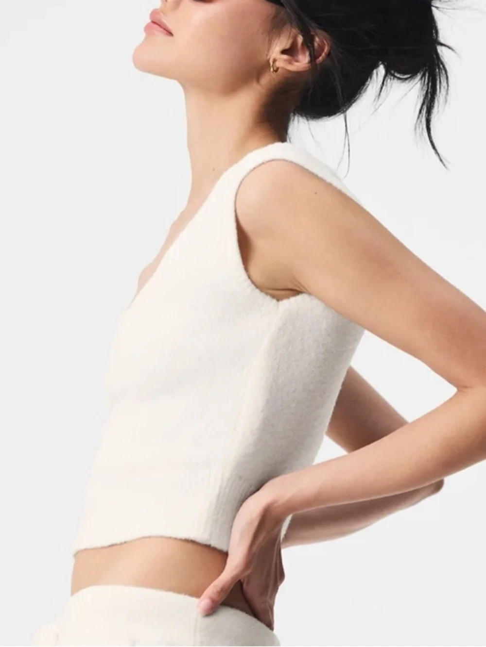 ALO Yoga Snuggle Up Sweater Short Sleeve in Ivory